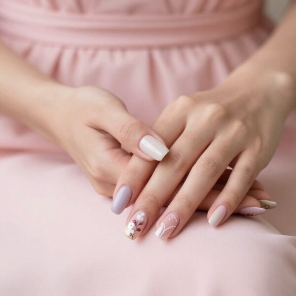 Jakie paznokcie do pudrowej sukienki – subtelny manicure na wesele i inne okazje